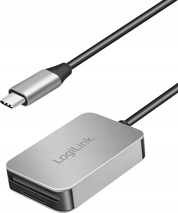 „LogiLink USB 3.0“ dviejų kortelių skaitytuvas, USB-C/SD/Micro SD, aliuminis