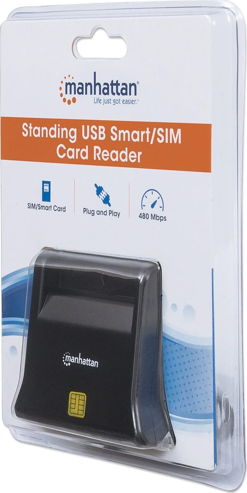 Skaitytuvas Manhattan MANHATTAN USB2.0-Smartcard/SIM-Kartenlesegerät mit Standfuß