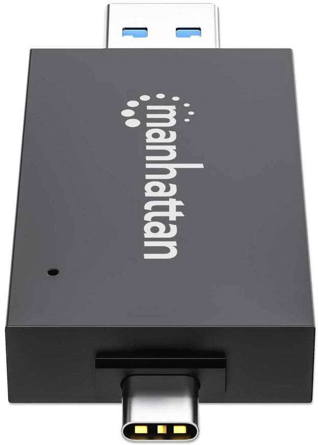 Skaitytuvas Manhattan Skaitytuvas kart USB 3.2 Gen 1 (3.1 Gen 1) Type-A/Type-C Juodas, Permatomas