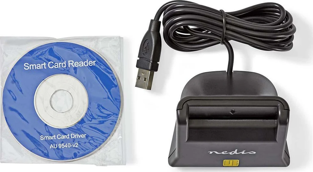 Nedis Lustinių ID kortelių skaitytuvas USB2.0 (tinka elektroniniam parašui)