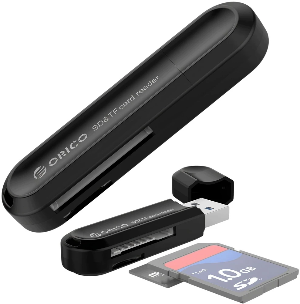 Orico CRS21 USB 3.0 SD ir Micro SD atminties kortelių skaitytuvas - juodas