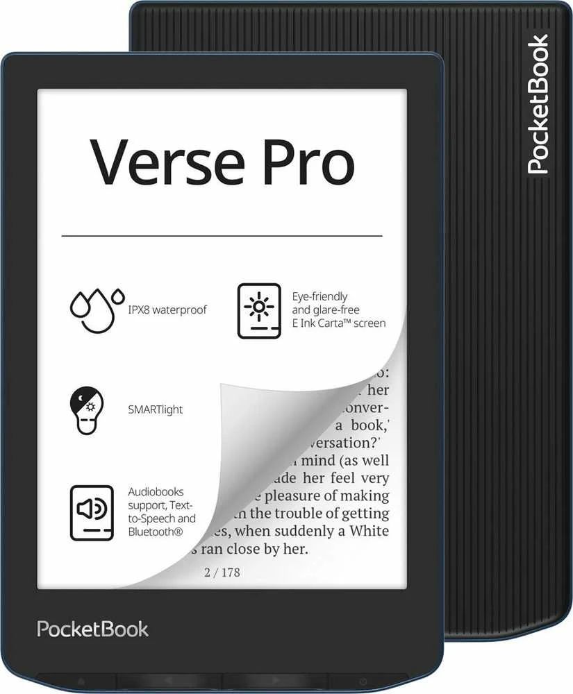 Elektroninė skaityklė Pocketbook Verse Pro 6" 16GB Azure (PB634-A-WW), Tamsiai mėlyna