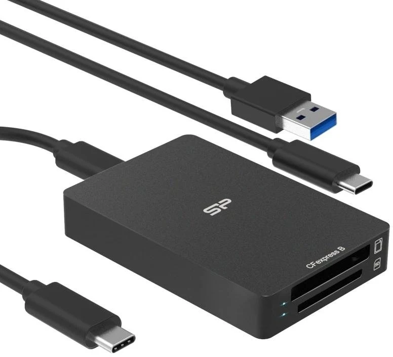 Atminties kortelių skaitytuvas SILICON POWER CreatePro BS10 CFexpress Type B ir SD 4.0 10Gbps Juodas