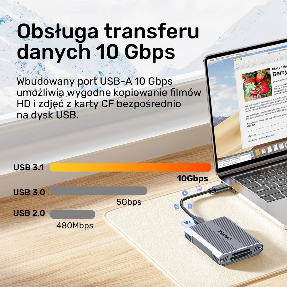 „Unitek“ kortelių skaitytuvas CF Express, SD/Micro SD, USB A