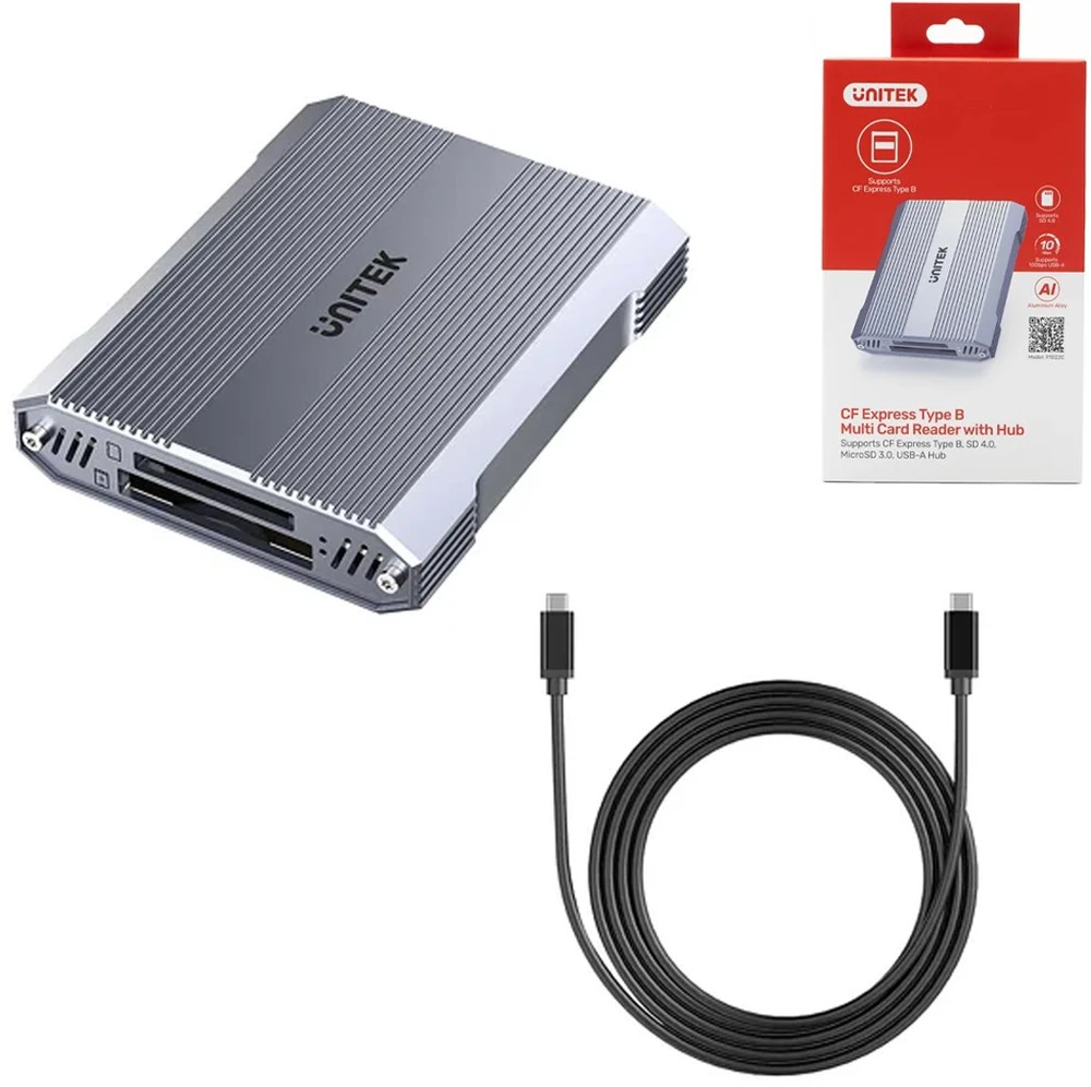 „Unitek“ kortelių skaitytuvas CF Express, SD/Micro SD, USB A