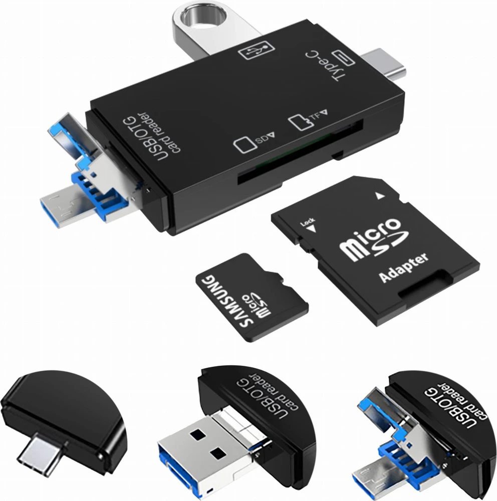 VAKOSS KORTELĖS SKAITYtuvas 6IN1 USB A / MICRO USB / USB C / SD / MICRO SD / USB TC-R425X