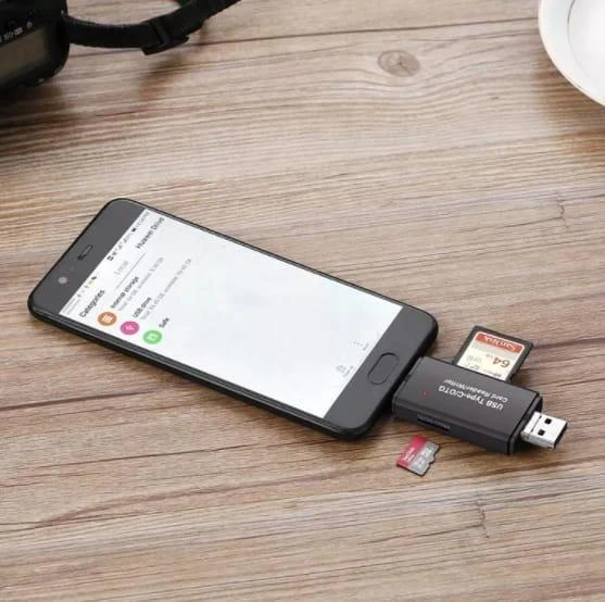 Skaitytuvas Zenwire SD kortelių skaitytuvas 5 viename „Micro USB“ atmintinė USB-C OTG