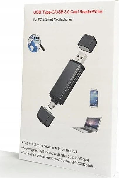 Zenwire atminties kortelių skaitytuvas su USB-C jungtimi