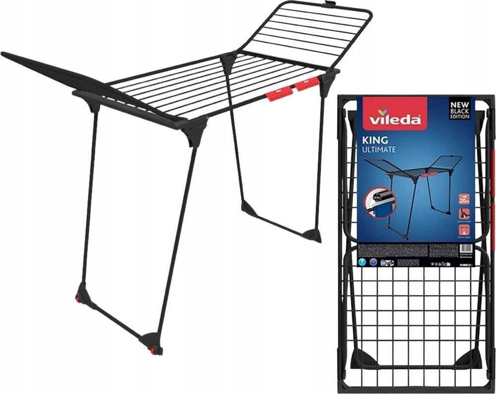 Vileda King Ultimate skalbinių džiovyklė, juoda