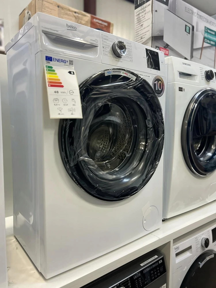 BEKO Skalbimo mašina BM1WFSU36233WB, 6kg, Energy class B, 44.6 cm, 1200 rpm, Inverter motor, Steam Cure