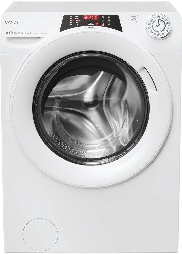 Candy | Skalbimo mašina | RO 1486DWMT/1-S | Energy efficiency class A | Front loading | Skalbimo talpa 8kg | 1400 RPM | Gylis 54 cm | Plotis 60 cm | Ekranas | Digital | Steam function | Baltas