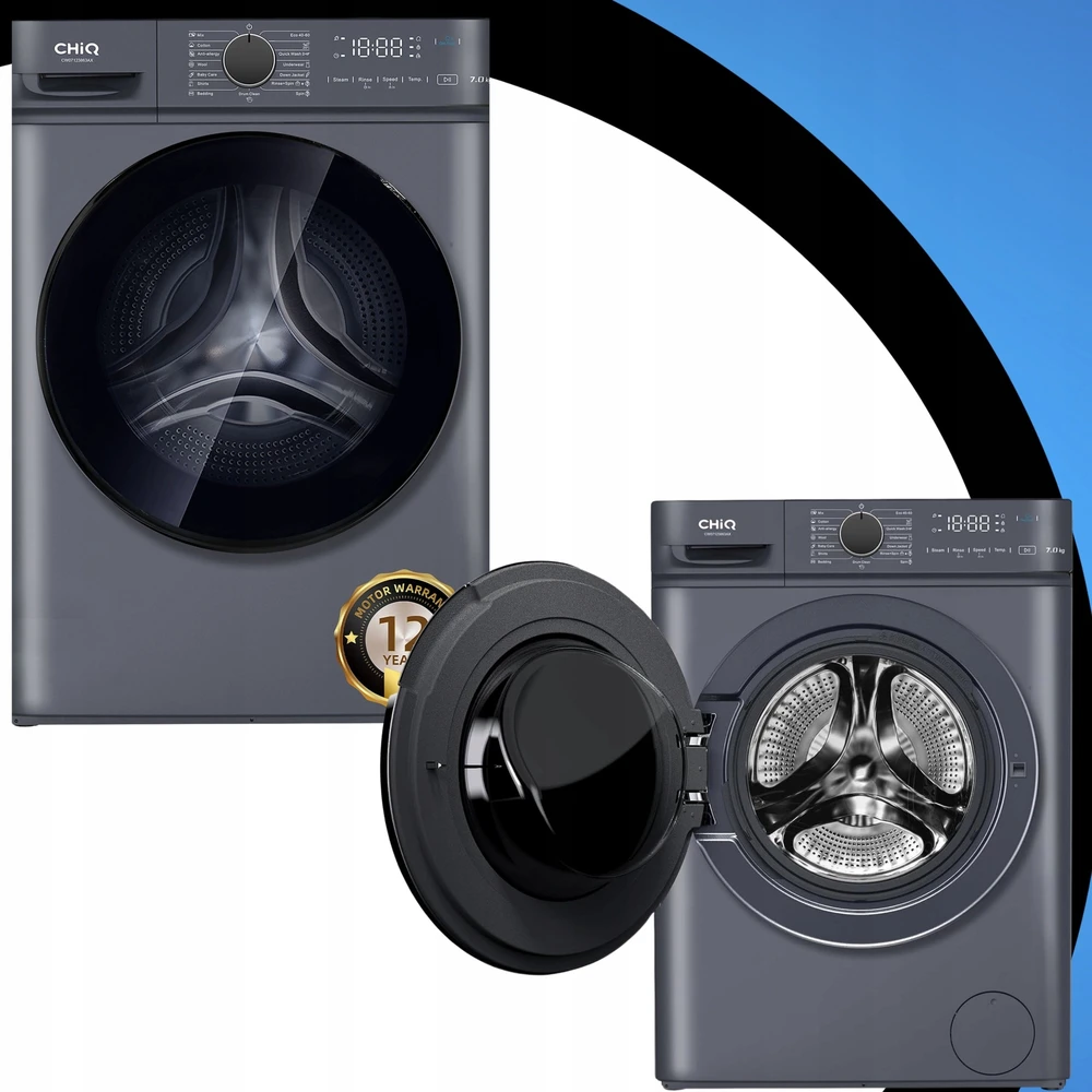Skalbimo mašina CHiQ Skalbimo mašina parowa 7kg CW07123863AX Steam Space Pro