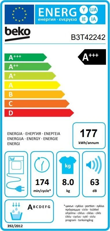 Džiovyklė BEKO B3T42242