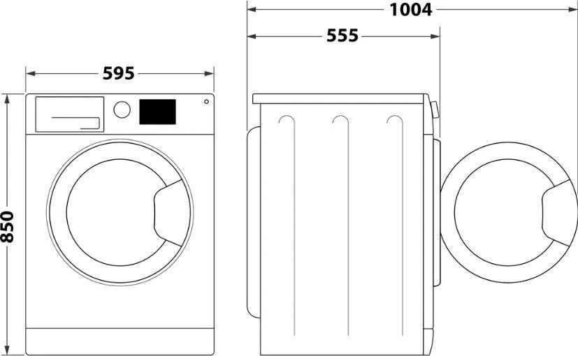 INDESIT Skalbimo mašina - Dryer BDE 86436 WSV EE, Energy class D, 8kg - 6kg, 1400rpm, Gylis 54 cm