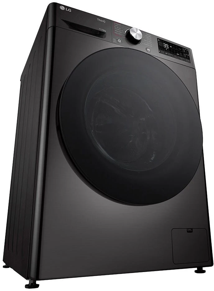 LG | Skalbimo mašina with Dryer | F4DR711S2BA | Energy efficiency class A/D | Front loading | Skalbimo talpa 11 kg | 1400 RPM | Gylis 57 cm | Plotis 60 cm | Ekranas | TFT | Drying system | Drying capacity 6kg | Steam function | Direct drive | Wi-Fi | Juodas