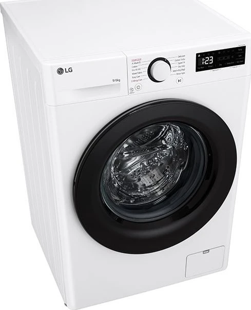 LG | Skalbimo mašina su džiovykle | F4DR509SBW | Energijos vartojimo efektyvumo klasė A | Pakrovimas iš priekio | Skalbimo talpa 9kg | 1400 RPM | Gylis 55 cm | Plotis 60 cm | Ekranas | Sukamoji rankenėlė + LED | Džiovinimo sistema | Džiovinimo talpa 6kg | Garų funkcija | Tiesioginis varymas | Baltas