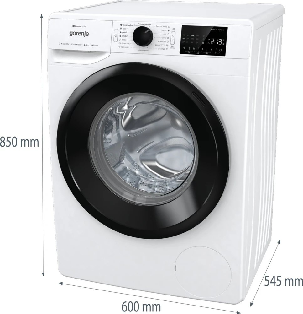 Gorenje G400 Freestanding Skalbimo mašina, 8kg, 1400 rpm WPNEI84A1SWIFI/PL