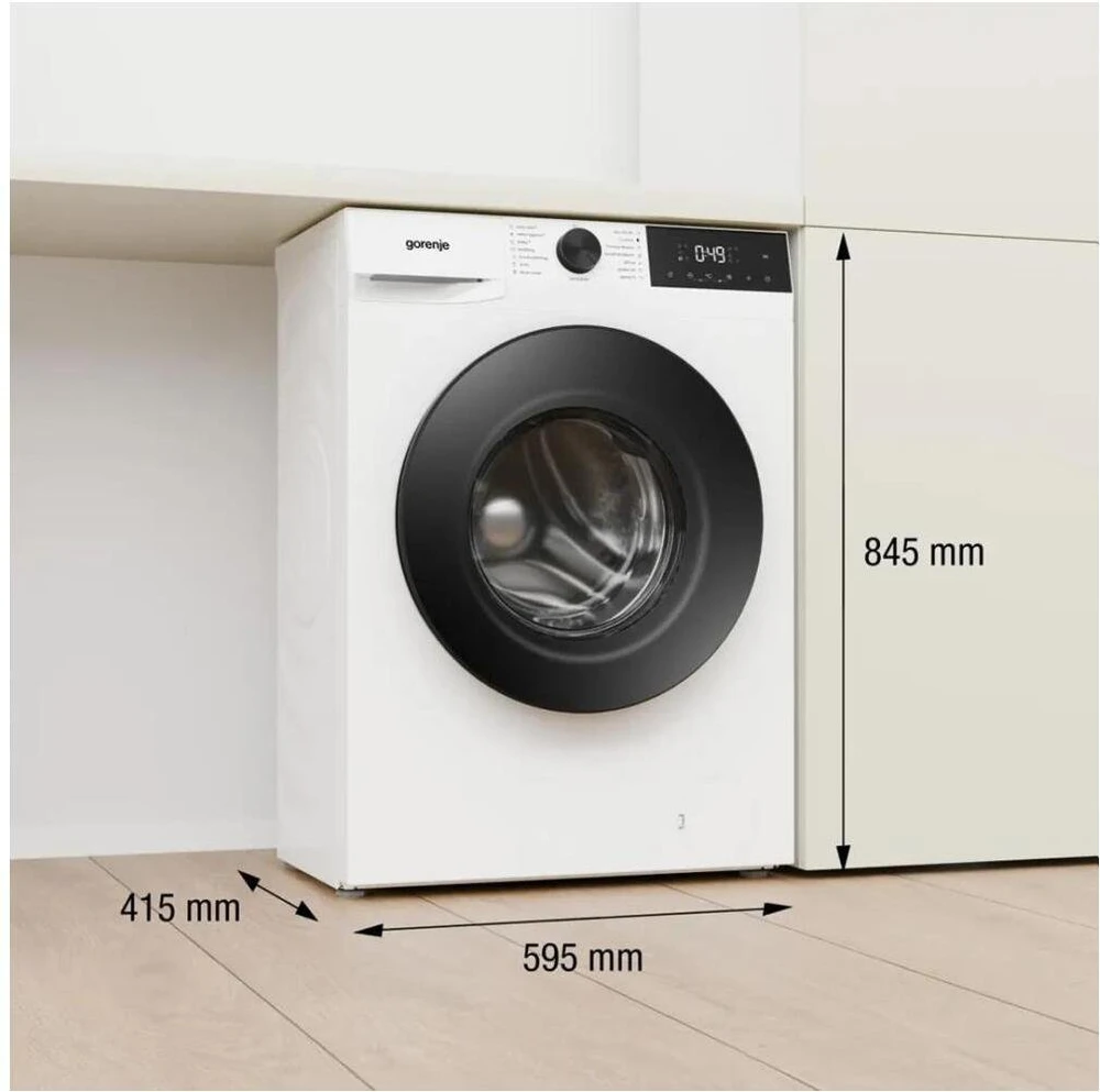Gorenje | Skalbimo mašina | WG2PS62A2 | Energy efficiency class A | Front loading | Skalbimo talpa 6kg | 1200 RPM | Gylis 45 cm | Plotis 60 cm | LCD | Steam function | Baltas