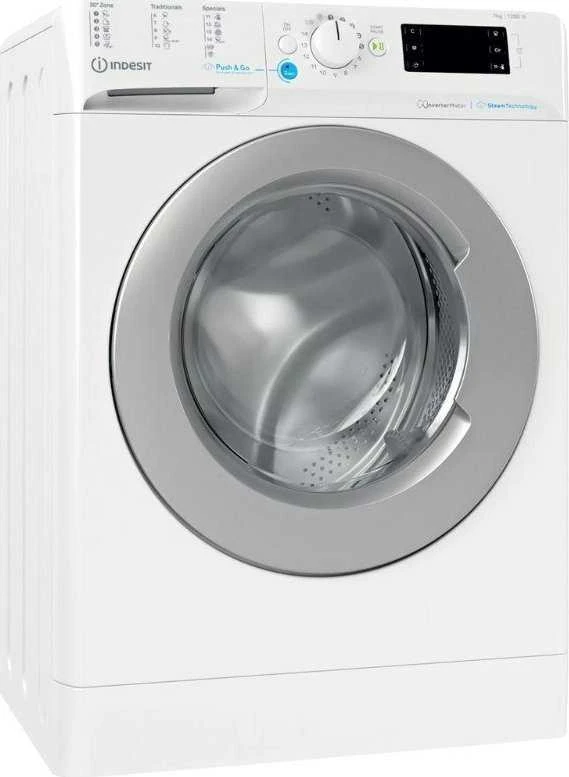 INDESIT | Skalbimo mašina | BWSE 71295X WSV EU | Energy efficiency class B | Front loading | Skalbimo talpa 7kg | 1200 RPM | Gylis 43.5 cm | Plotis 59.5 cm | Ekranas | Large digit | Baltas