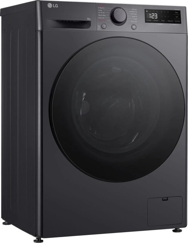 LG | Skalbimo mašina | F2WR508S2M | Energy efficiency class A | Front loading | Skalbimo talpa 8kg | 1200 RPM | Gylis 48 cm | Plotis 60 cm | LED | Middle Juodas
