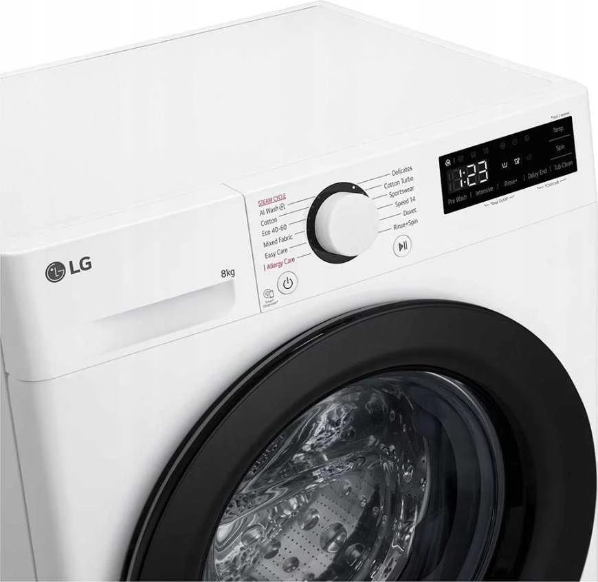 LG | Skalbimo mašina | F2WR508SWW | Energy efficiency class A | Front loading | Skalbimo talpa 8kg | 1200 RPM | Gylis 47.5 cm | Plotis 60 cm | Ekranas | LED | Steam function | Direct drive | Baltas