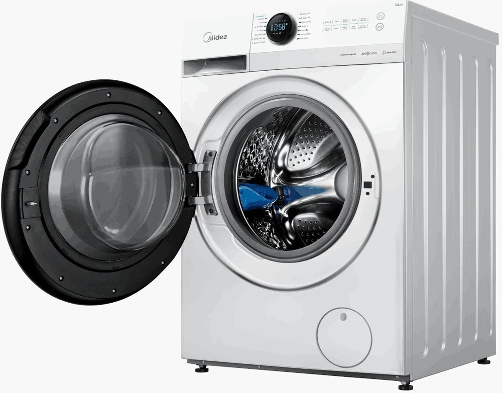 Midea | Skalbimo mašina | MF200W80WB/W-HR | Energy efficiency class A | Front loading | Skalbimo talpa 8kg | 1400 RPM | Gylis 48 cm | Plotis 60 cm | Ekranas | LCD | Steam function | Baltas