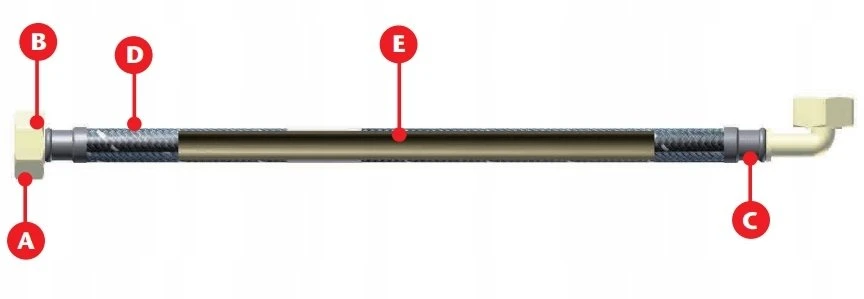 Skalbimo mašinos prijungimo žarna Tucai S. A., V3/4', 500 cm