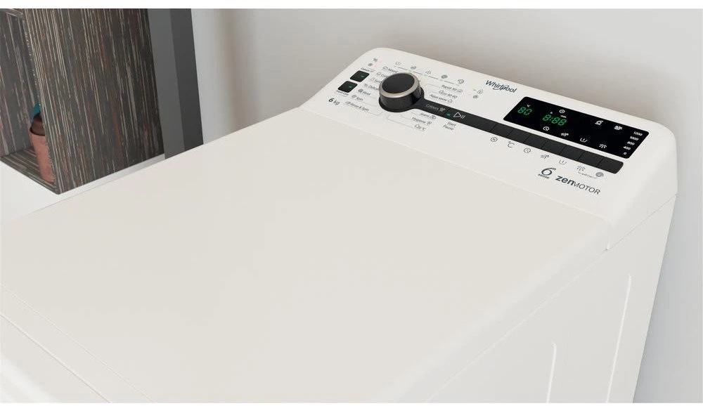 Skalbimo mašina Whirlpool iš viršaus