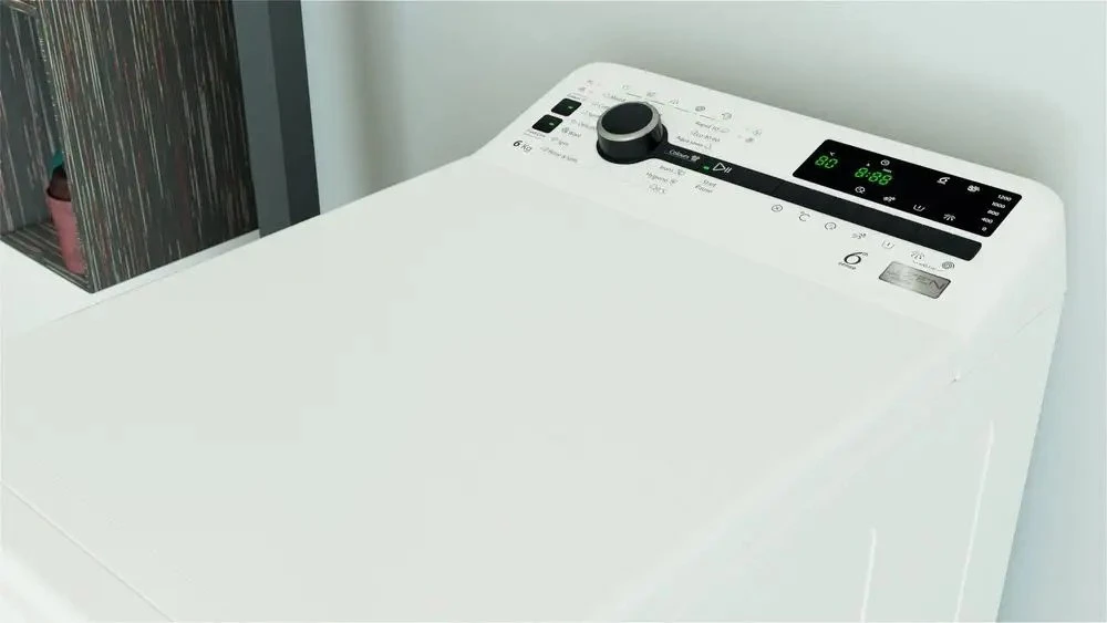 Whirlpool | Skalbimo mašina | TDLRBX 6252BS EU | Energy efficiency class B | Top loading | Skalbimo talpa 6kg | 1200 RPM | Gylis 60 cm | Plotis 40 cm | Ekranas | LED | Direct drive | Baltas