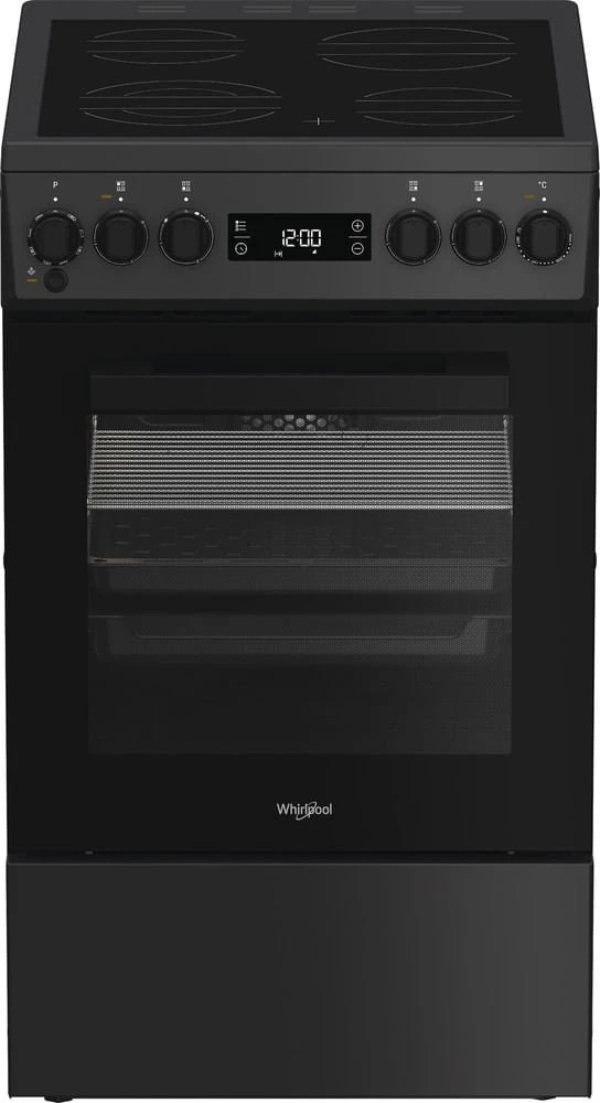 „Whirlpool“ viryklė | W5V8LCSA | Kaitlentės tipas: keraminė | Orkaitės tipas: elektrinė | Antracito spalvos | Plotis 50 cm | Gylis 60 cm | 60 l