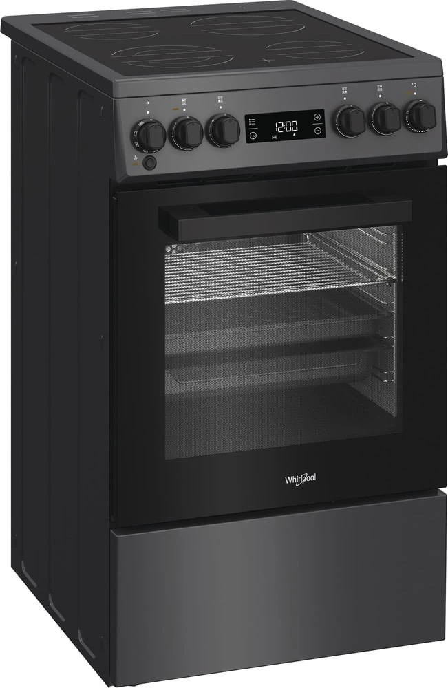 „Whirlpool“ viryklė | W5V8LCSA | Kaitlentės tipas: keraminė | Orkaitės tipas: elektrinė | Antracito spalvos | Plotis 50 cm | Gylis 60 cm | 60 l