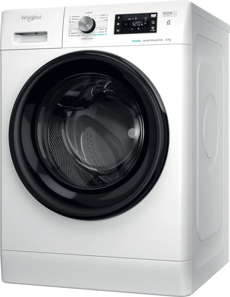 Whirlpool | Skalbimo mašina | FFB 9479 BV EE | Energy efficiency class A | Front loading | Skalbimo talpa 9kg | 1400 RPM | Gylis 63 cm | Plotis 59.5 cm | Digital | Steam function | Baltas