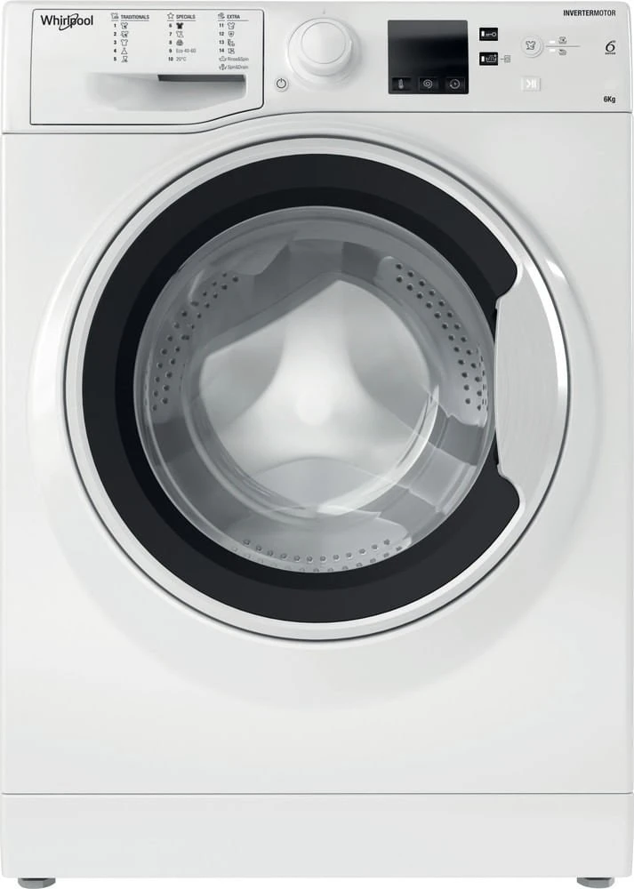 WHIRLPOOL Skalbimo mašina WRBSS 6249 W EU, 6kg, 1200 rpm, Energy class C, Gylis 42.5 cm, Inverter motor