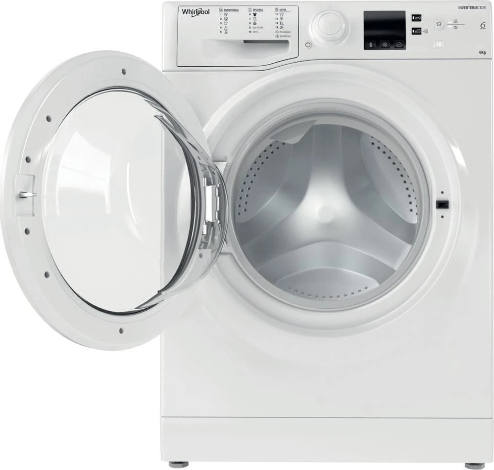 WHIRLPOOL Skalbimo mašina WRBSS 6249 W EU, 6kg, 1200 rpm, Energy class C, Gylis 42.5 cm, Inverter motor