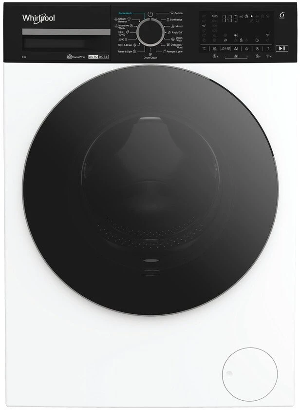 Whirlpool | Skalbimo mašina | WPM 87W ADS EE | Energijos vartojimo efektyvumo klasė A | Priekinio pakrovimo | Skalbimo talpa 8kg | 1400 aps./min. | Gylis 55 cm | Plotis 60 cm | Ekranas | Skaitmeninis | Baltas