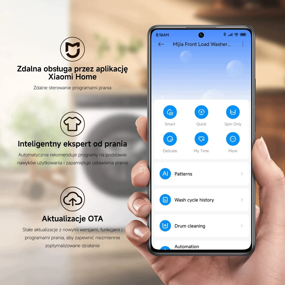 Xiaomi Mijia priekinio pakrovimo skalbimo mašina 7kg EU | Xiaomi