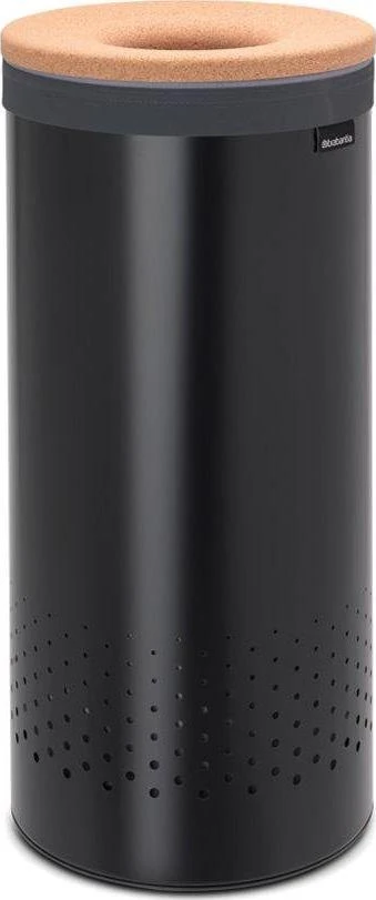 Brabantia Skalbinių dėžė 35l. juoda matinė/ kamštinis dangtis
