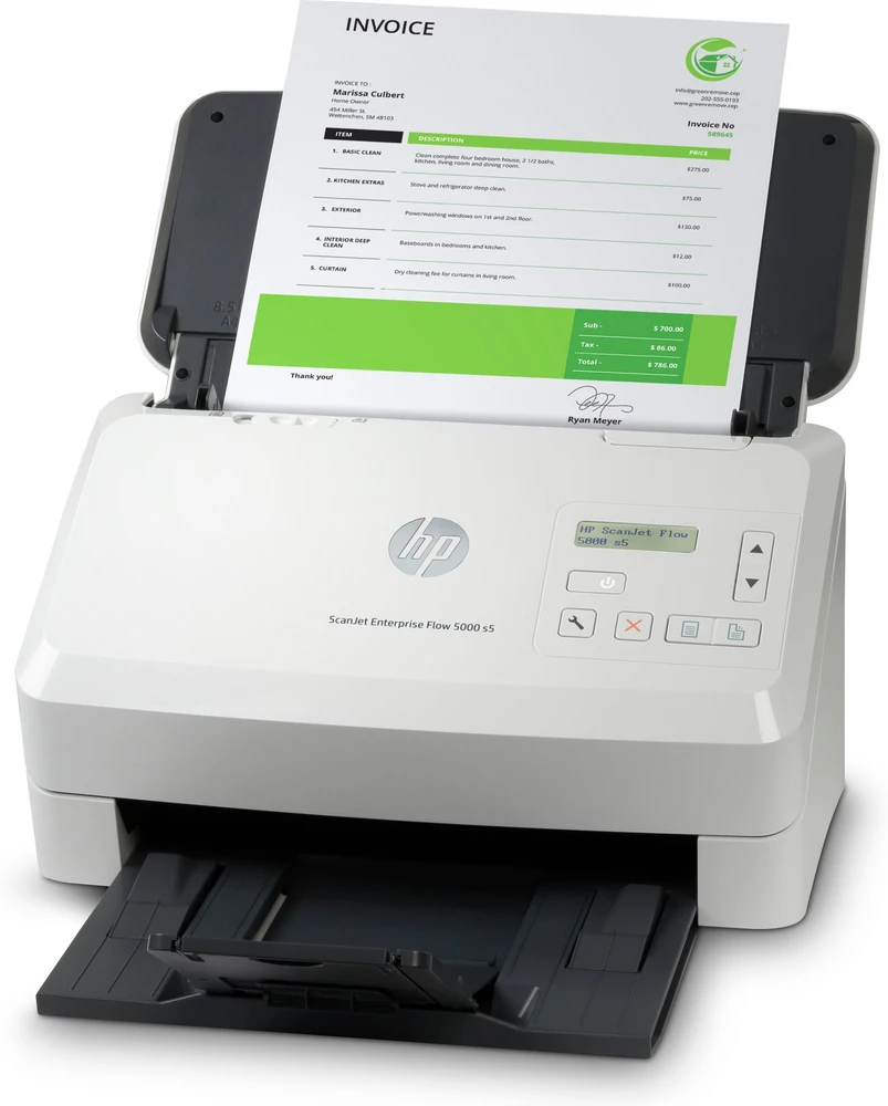 HP skeneris HP Enterprise Flow 5000 S5 A4 plokštelinis skeneris, 600x600 dpi, baltas, 6FW09A#B19