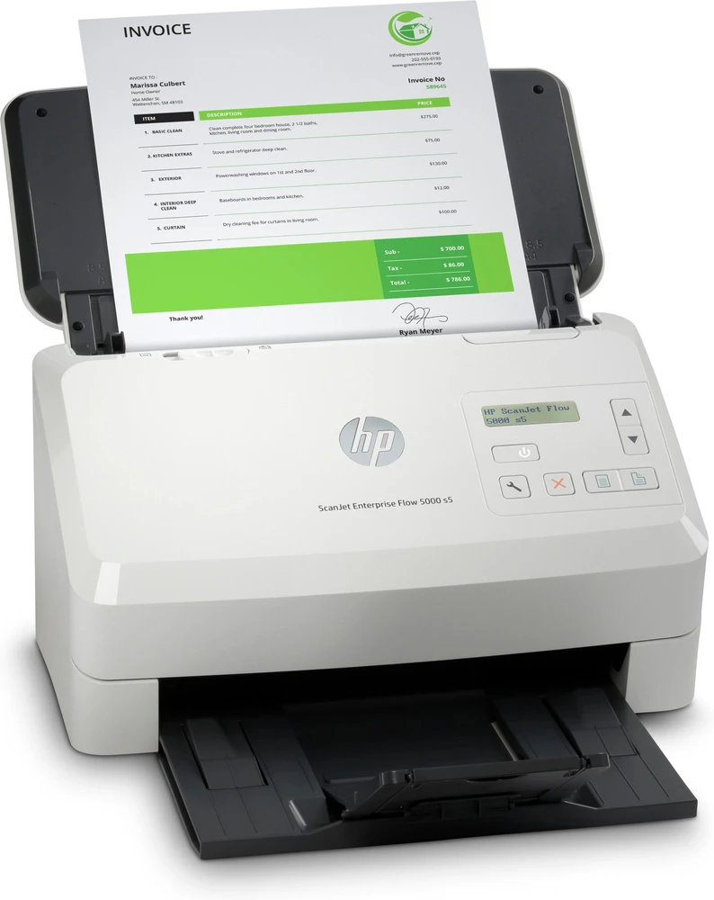 HP skeneris HP Enterprise Flow 5000 S5 A4 plokštelinis skeneris, 600x600 dpi, baltas, 6FW09A#B19