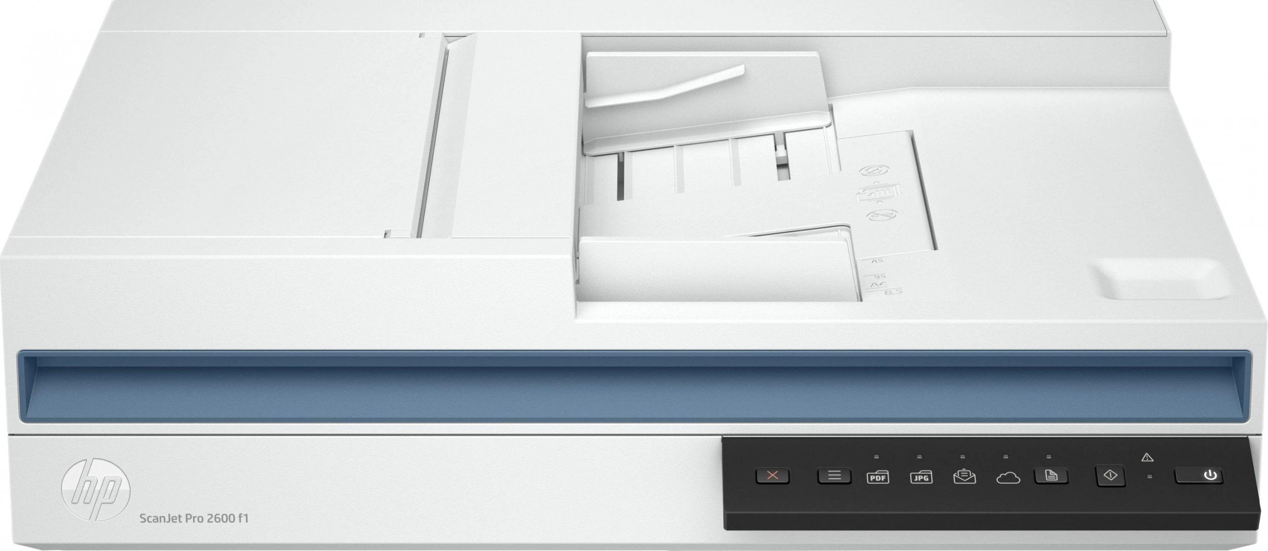 Skeneris Hewlett Packard (HP) „HP ScanJet Pro 2600 f1“ skaitytuvas – A4 spalvotas 300 dpi, plokščias nuskaitymas, automatinis dokumentų tiektuvas, automatinis dvipusis, OCR / nuskaitymas į tekstą, 25 ppm, 1500 puslapių per dieną