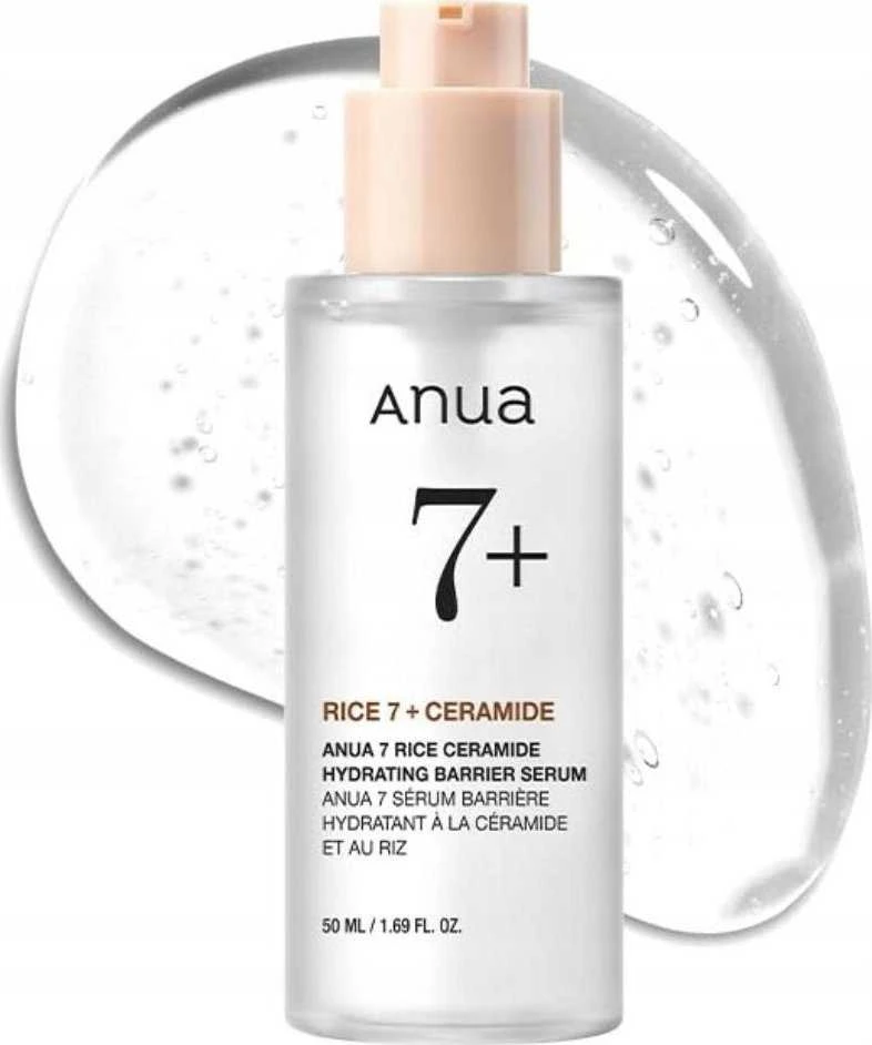 Anua 7 Rice Ceramide Hydrating Barrier Serum Veido serumas su ryžių ekstraktu, 50 ml
