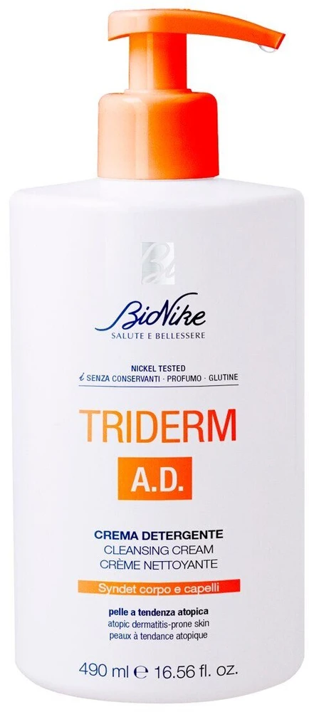 BioNike Triderm A.D. Valomasis ir raminamasis kreminis valiklis, 490 ml