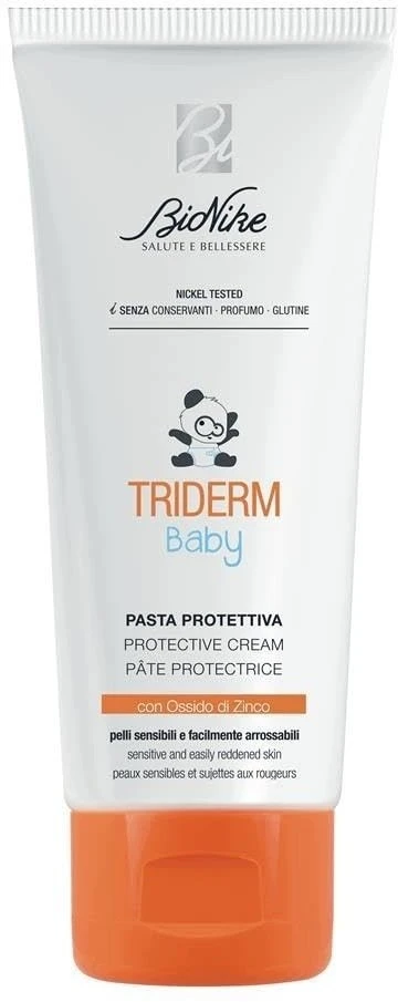 BioNike Triderm Baby raminamasis ir apsaugantis kasdienis vietinis kremas jautriai odai su paraudimu vystyklų srityje, 100 ml