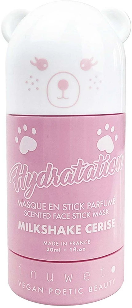 Inuwet Vyšnių pieno kokteilio drėkinanti ir raminanti veganiška lazdelės pavidalo veido kaukė, 30 ml
