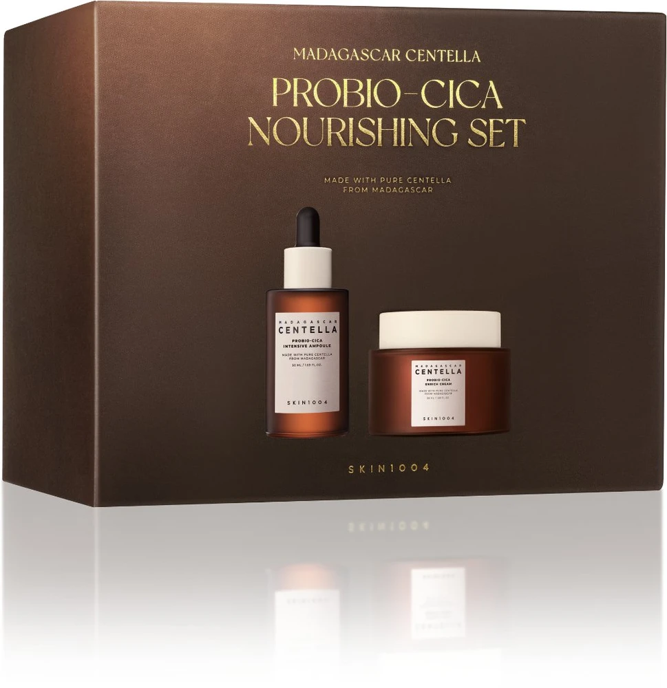 Skin1004 Madagascar Centella Probio-Cica rinkinys moterims (veido kremas, 50 ml + veido serumas, 30 ml)