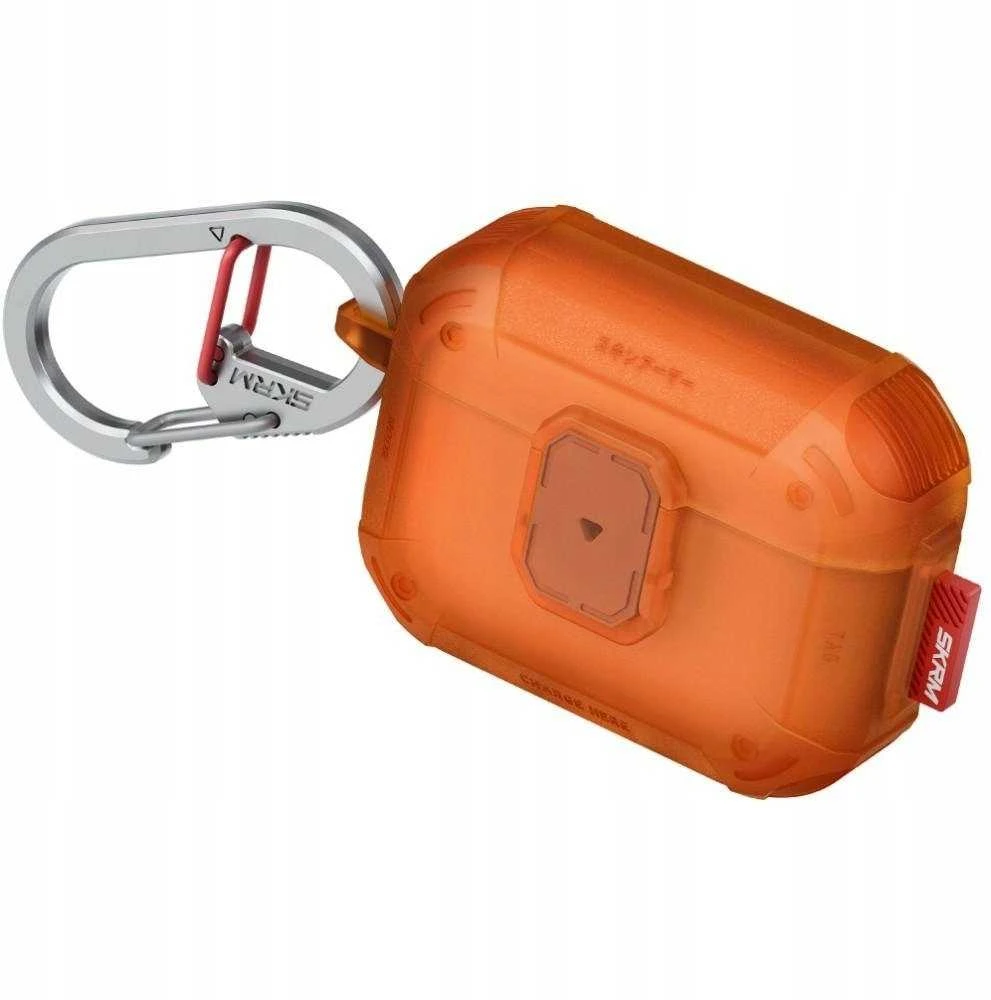Dėklas Skinarma Mecha LE skirtas AirPods Pro 3 oranžinės spalvos