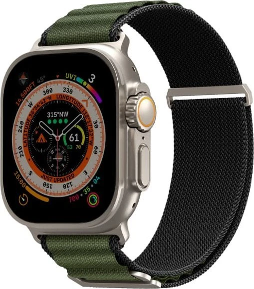 „Skinarma Band Kobu Apple Watch Ultra“ 49/45/44 mm, alyvuogių spalvos