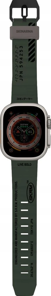 „Skinarma Band Shokku Apple Watch 49/45/44mm“ tamsiai alyvuogių spalvos