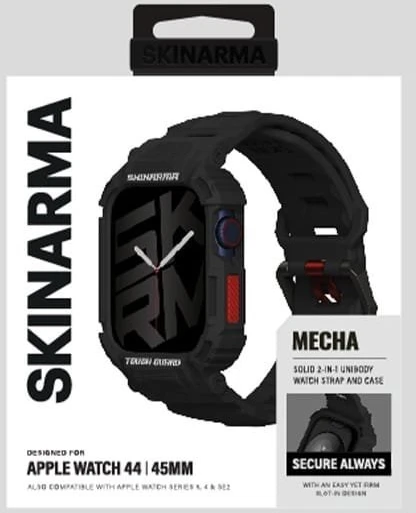 Skinarma Band+Dėklas Mecha 2in1 Apple Watch 45/44mm juodos spalvos