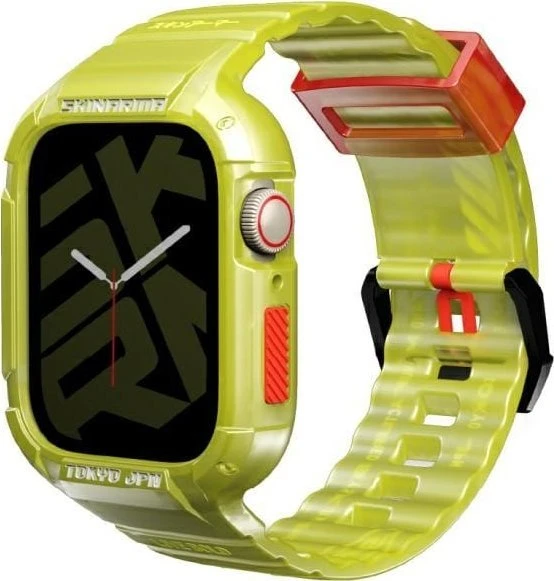 „Skinarma Band+Dėklas Saido 2in1 Apple Watch 45/44mm“ geltonas neoninis